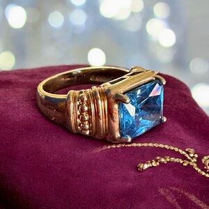 Ross Simons London Blue Topaz Gold Vermeil 925 Sterling Silver Ring size 6